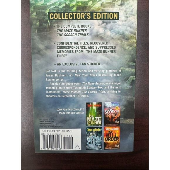 The Maze Runner and The Scorch Trails Collector’s Edition Book - Picture 3 of 3
